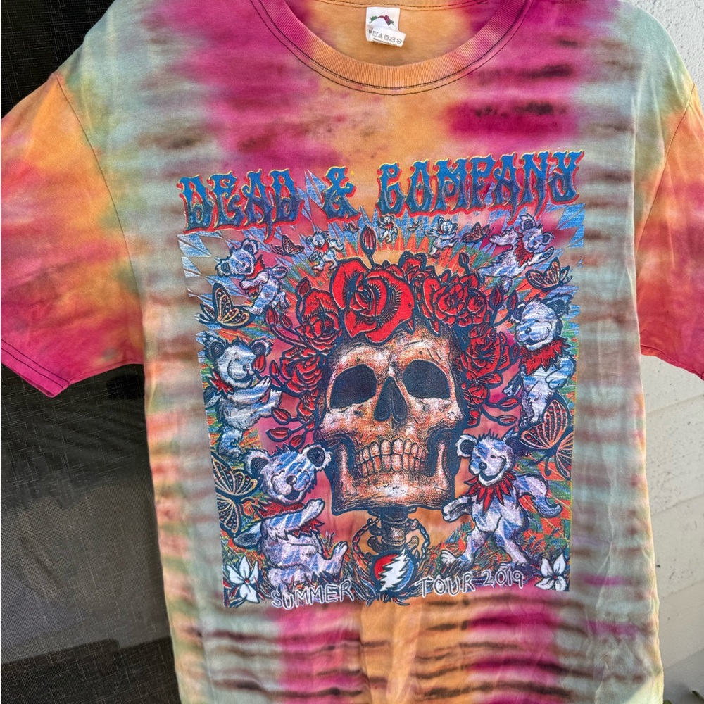 Fruit of the Loom Pink and Orange Tie-Dye T-Shirt